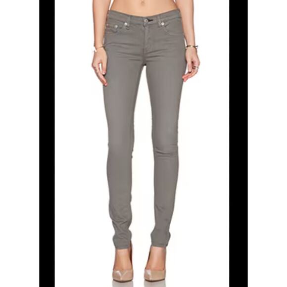 Rag & Bone The Skinny Distressed Sage Jeans Gray Cotton Blend Size 25 FLAW - Picture 1 of 10